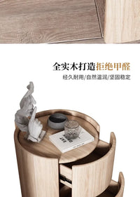 Home Living Room Sofa Side Cabinet, Creative Round Solid Wood Bedside Table, New Simple Modern Small Bedroom Storage Cabinet - Buy online at  Vibe In Cart.