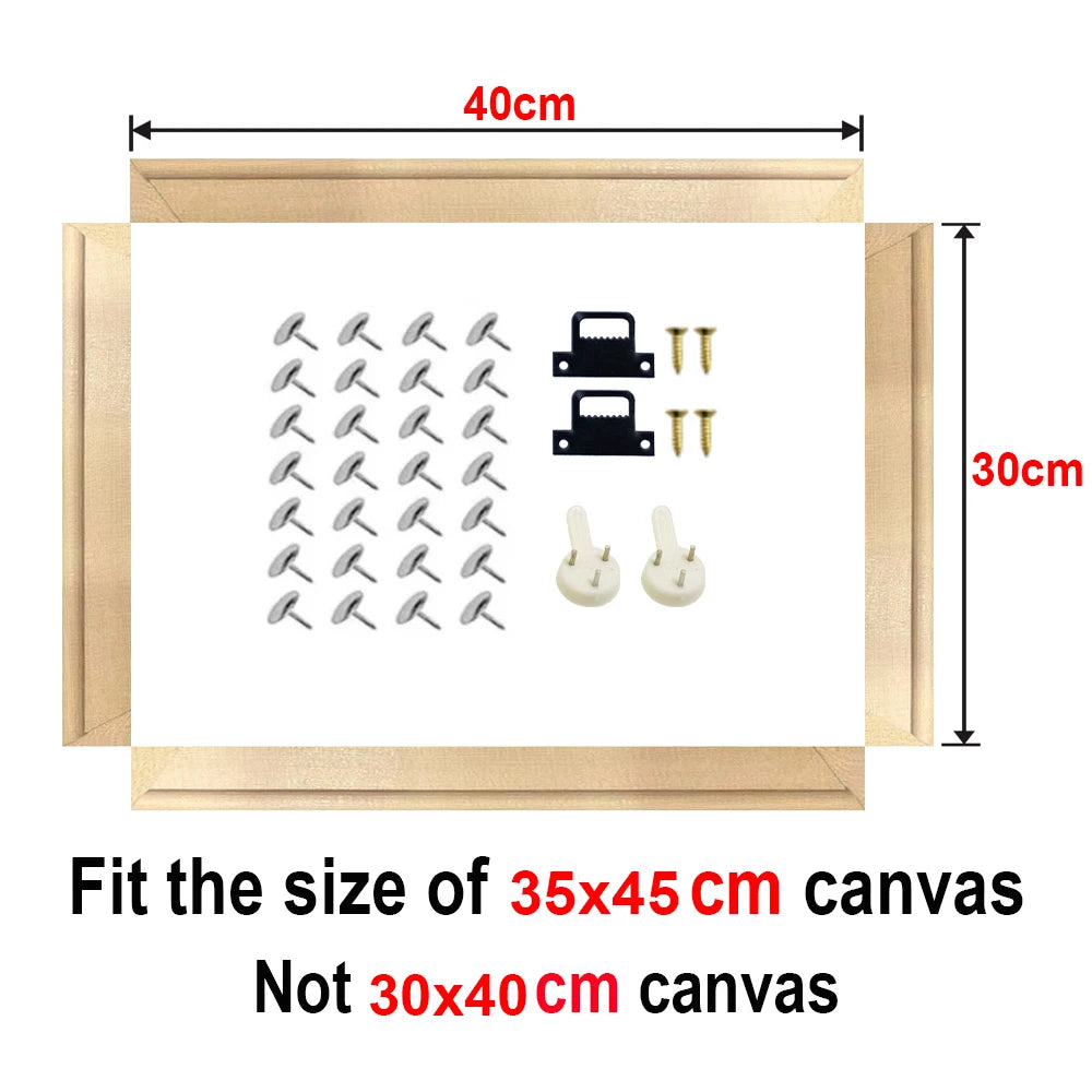 30x40 40x50 50x70 60x90 Canvas Frame Wooden Frames Wooden Photo Oil Painting Canvas Diamond Painting Frames Canvas Wood Wall - Buy online at  Vibe In Cart.