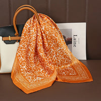 Square Satin Silk Scarf for Women, Casual All Seasons