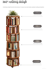 360° Rotatable Bookshelf Multifunctional Living Room Round Storage Rack Movable Children's Bookshelf - Buy online at  Vibe In Cart.