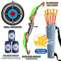 Kids Bow and Arrow Set, LED Light Up Archery Toys Set for Kids Ages 4-8 8-12, with 10 Suction Cup Arrows, Target & Quiver, Boys - Buy online at  Vibe In Cart.