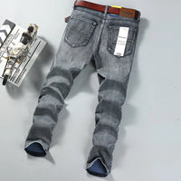 Wthinlee Slim Washed Jeans Casual Straight Stretch Fashion Classic Blue Black Work Denim Trousers Male Brand Clothing - Buy online at  Vibe In Cart.