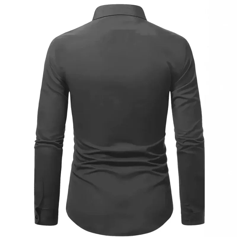 Premium Solid Color Men's Long Sleeve Shirts Fashionable Business Casual SummerAnd Spring Outdoor Daily Wear Digital Printed - Buy online at  Vibe In Cart.