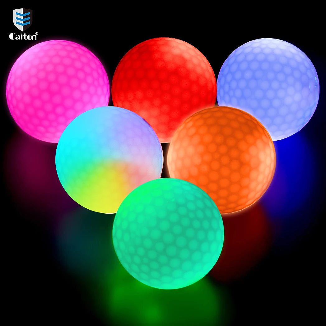 LED Golf Balls 6 Pack with Multiple Colors and Impact Activation