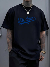 Mens Bold Dodgers Script Emblem In Deep Blue Celebrating Timeless Baseball Heritage And Team Pride  For Men  t shirt men - Buy online at  Vibe In Cart.