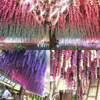 36/24 PACK Artificial Fake Wisteria Flowers Hanging Garland for Wall Outdoor Garden Wedding Party Decoration Home Interior Decor - Buy online at  Vibe In Cart.