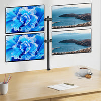 Adjustable Height Monitor Arm for 10-27 Inch Screens with 360 Degree Rotation in Black
