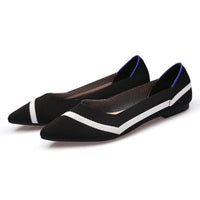 Women's Spring Pointy Toe Stretch Knitted Ballet Loafer Flats