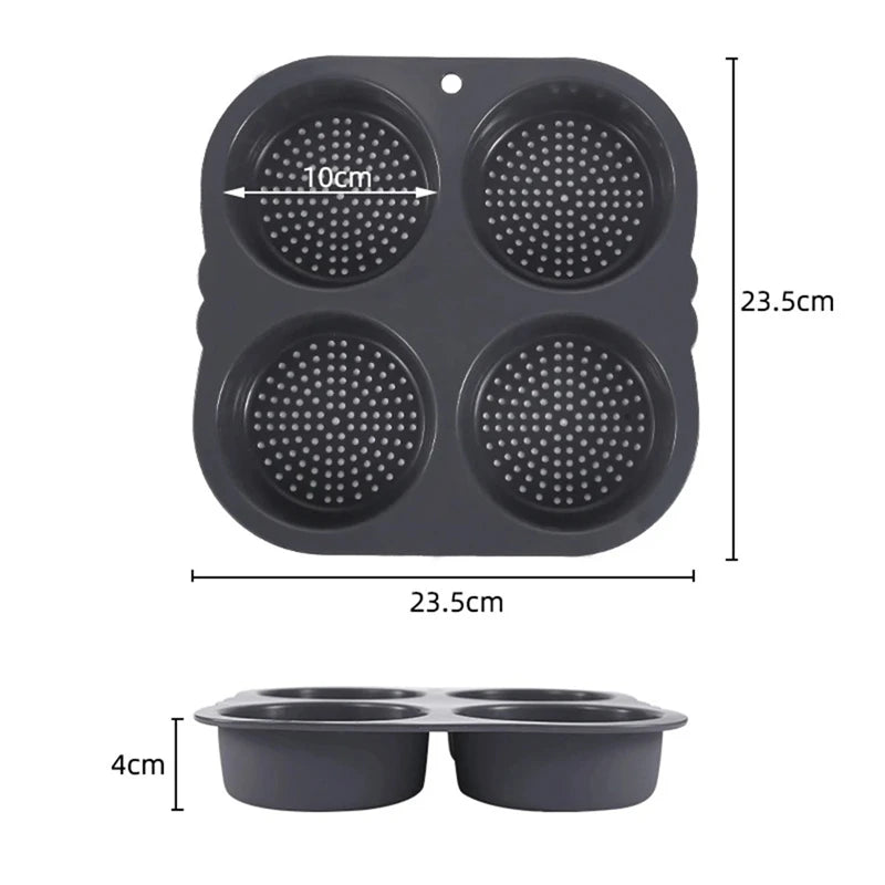 Hamburger Baking Mold Silicone mould Food Grade Bread Bun Baked Plate Non-Stick cake Pan Home Kitchen Bakeware BPA Free - Buy online at  Vibe In Cart.