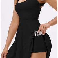 Tennis Dress with Shorts Badminton Clothing 2025 Golf Wear Dress with Shorts Underneath Workout Outfit 1pc Padded  Sport Dress