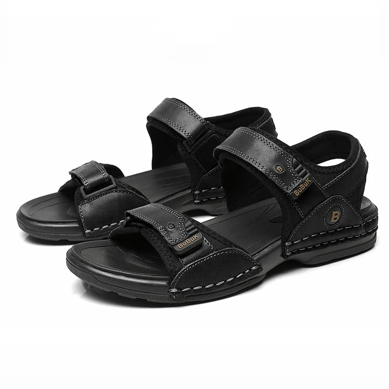 First-Layer Cowhide Men's Sports Sandals, Open-Toe Outdoor 防滑 Sandals, Casual Men's Shoes, Outdoor Fashion Beach Shoes, Li - Buy online at  Vibe In Cart.