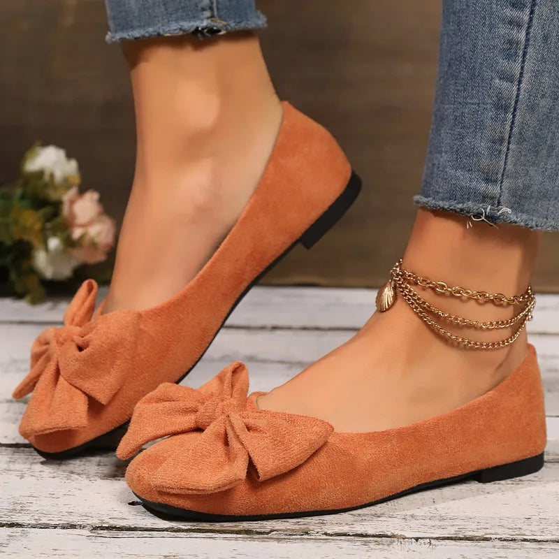 Women's New Winter Plus-Size Slip-On Flats - Pointed Square Toe Bowknot Casual Shoes - Buy online at  Vibe In Cart.