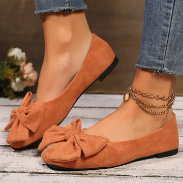 Women's New Winter Plus-Size Slip-On Flats - Pointed Square Toe Bowknot Casual Shoes - Buy online at  Vibe In Cart.
