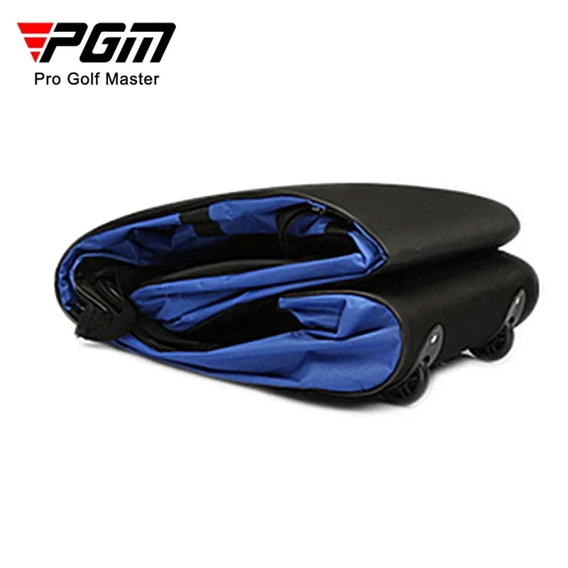 Nylon Single Layer Foldable Golf Aviation Bag with Pulley in Black