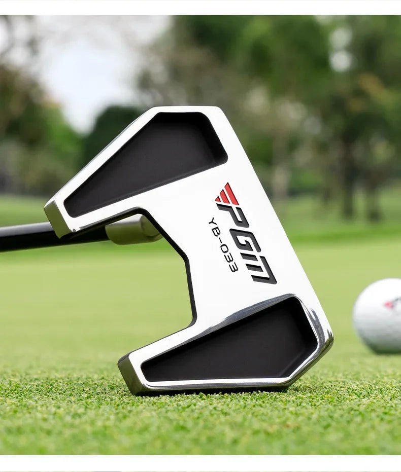 Left Handed Men's Standing Golf Putter with Ball Pickup, Silver Black