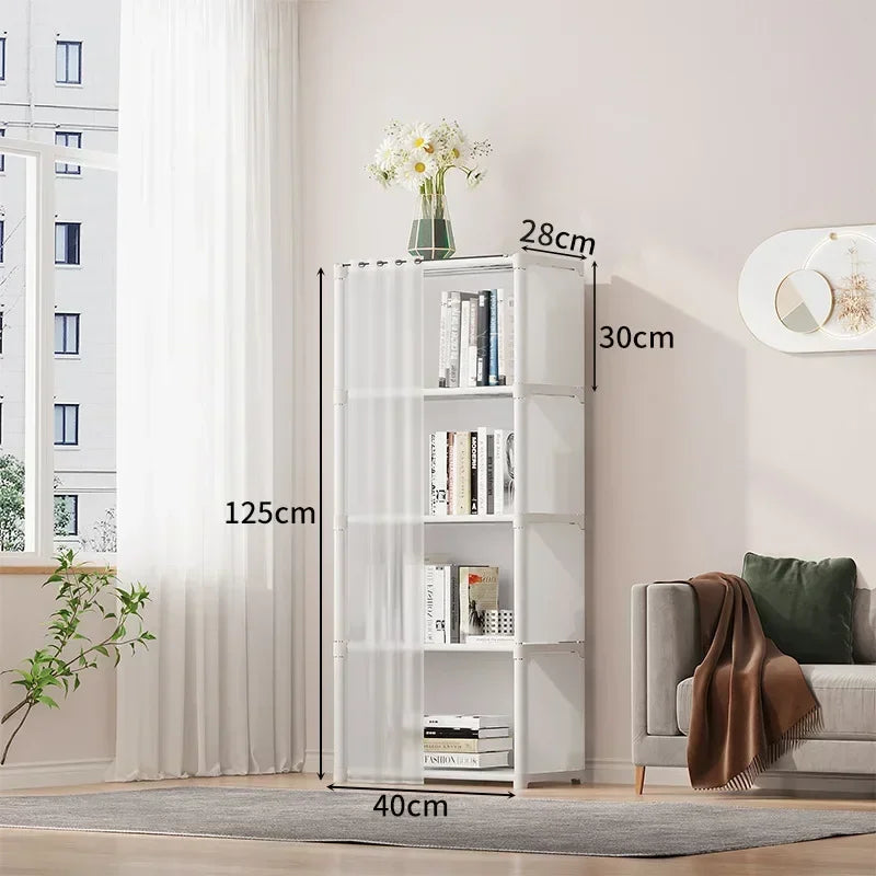 6-Layer Dustproof Plastic Wardrobe Storage Cabinet for Bedroom