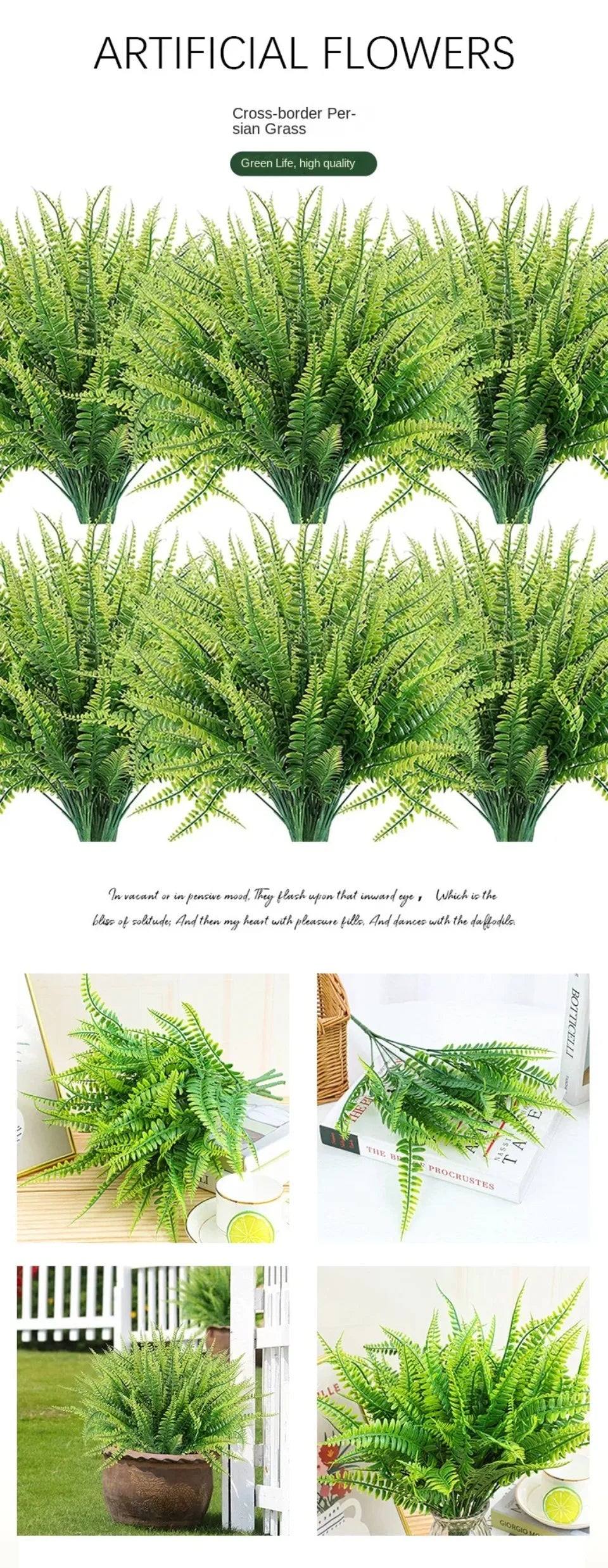 10pcs Artificial Plants Boston Ferns Fake Plants Greenery Artificial Plant Outdoor Indoor Home Garden Spring Summer Decoration - Buy online at  Vibe In Cart.