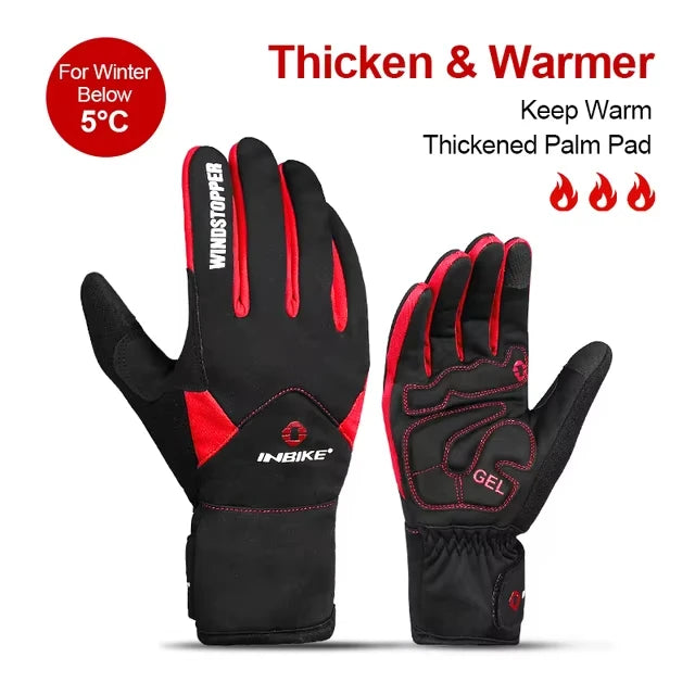 Winter Cycling Gloves For Men And Women Warm Fleece Waterproof Touchscreen