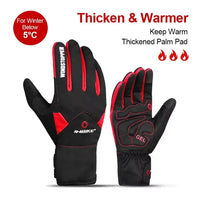 Winter Cycling Gloves For Men And Women Warm Fleece Waterproof Touchscreen