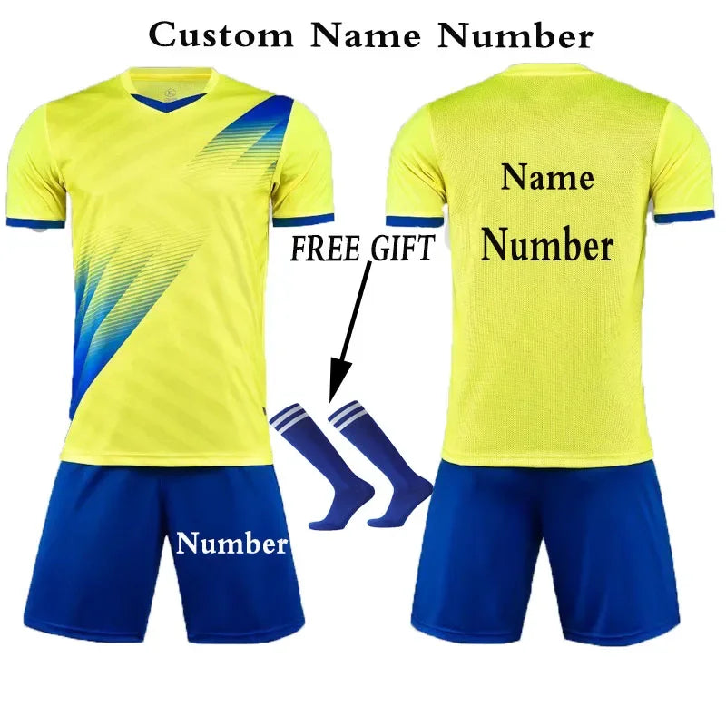 Boys' Polyester Soccer Uniform Set with Jersey, Tracksuit and Socks