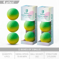 Soft Rainbow Golf Balls for Practice, 3 or 6 Pack