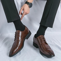 Men's leather shoes for business, retro, breathable, formal, wedding, leisure, business, and work - Buy online at  Vibe In Cart.