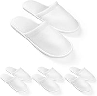 4 Pairs Disposable Slippers For Guests, Bulk White Slipper Pack For Hotel, Spa, Travel, Shoeless Home, Fits up to Adult - Buy online at  Vibe In Cart.