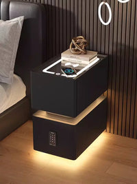 Creative 25cm Smart Bedside Table with Sensor Light Nordic Style Storage Cabinet Bedroom Nightstand with Wireless Charging - Buy online at  Vibe In Cart.