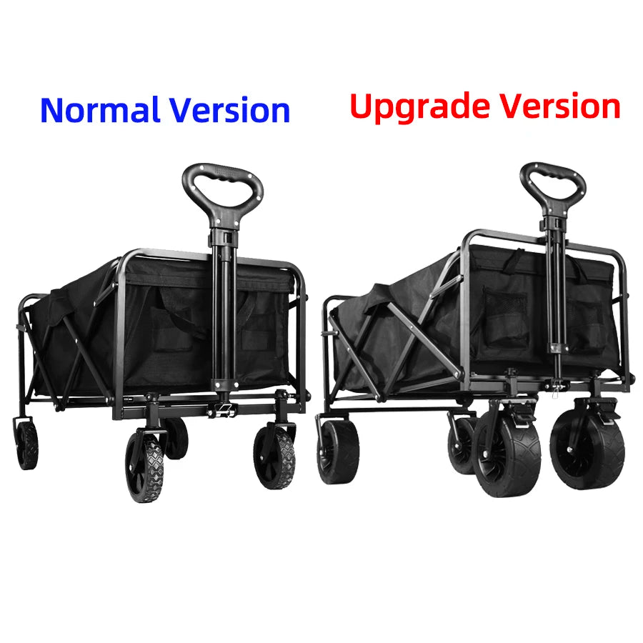 Collapsible Folding Utility Beach Wagon Cart Heavy Duty Large Capacity Fold Wagon Outdoor Trolley Portable Camping Cart Table - Buy online at  Vibe In Cart.
