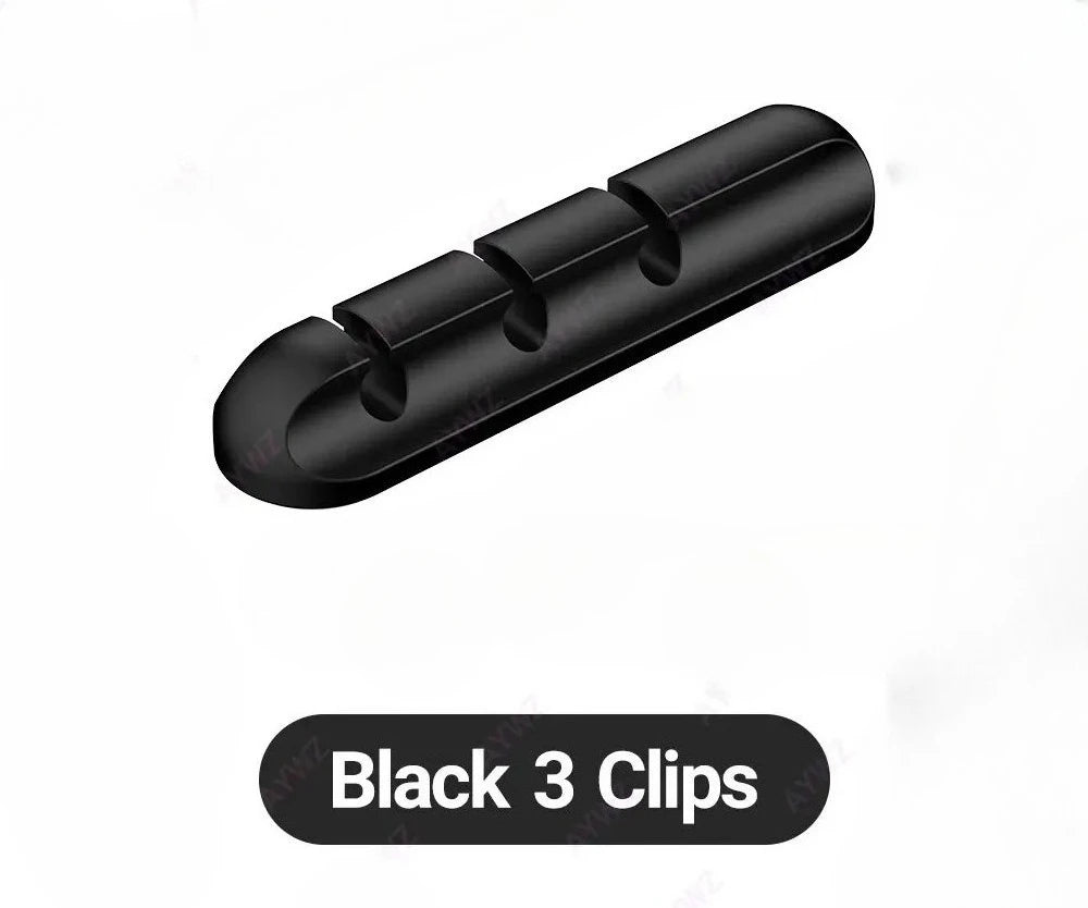 Silicone Desktop Cable Organizer and Wire Holder with Irregular Shape