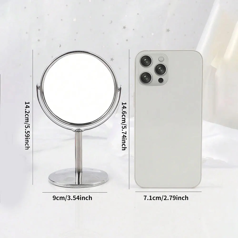 3/4/5in Double-Side Makeup Mirror With 2X Magnification Clear Reflection And Easy To Carry Desktop Vanity Mirror With Stand - Buy online at  Vibe In Cart.