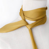 Women's Long Narrow Solid Color Polyester Scarf 190x5cm