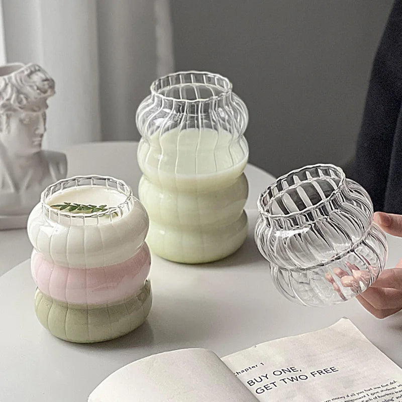 Glass Drinkware Cold Coffee Cups Latte Coffee Glass Iced Water Bottle Aesthetic Cup Wine Cocktail Glass Cups - Buy online at  Vibe In Cart.