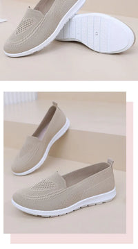 Women's Casual Slip-On Loafer Flats with Breathable Mesh and Hollow Design