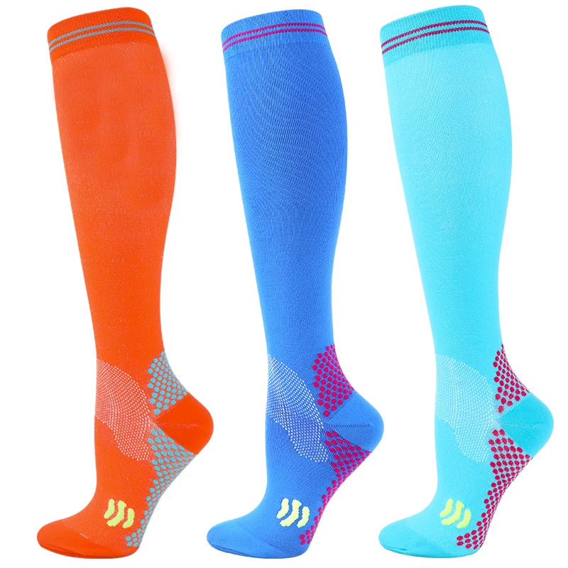 Knee-High Unisex Compression Socks for Varicose Veins 20-30 mmHg for Running and Cycling