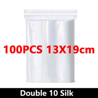 100 Piece Clear Plastic Zipper Storage Bags for Jewelry and Food