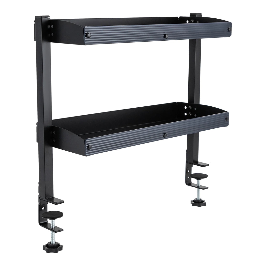 2-Tier Clamp-On Metal Desk Shelf, Black, 44x39x15 cm