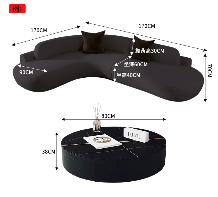 Large L-Shaped White Modern Minimalist Living Room Sofa