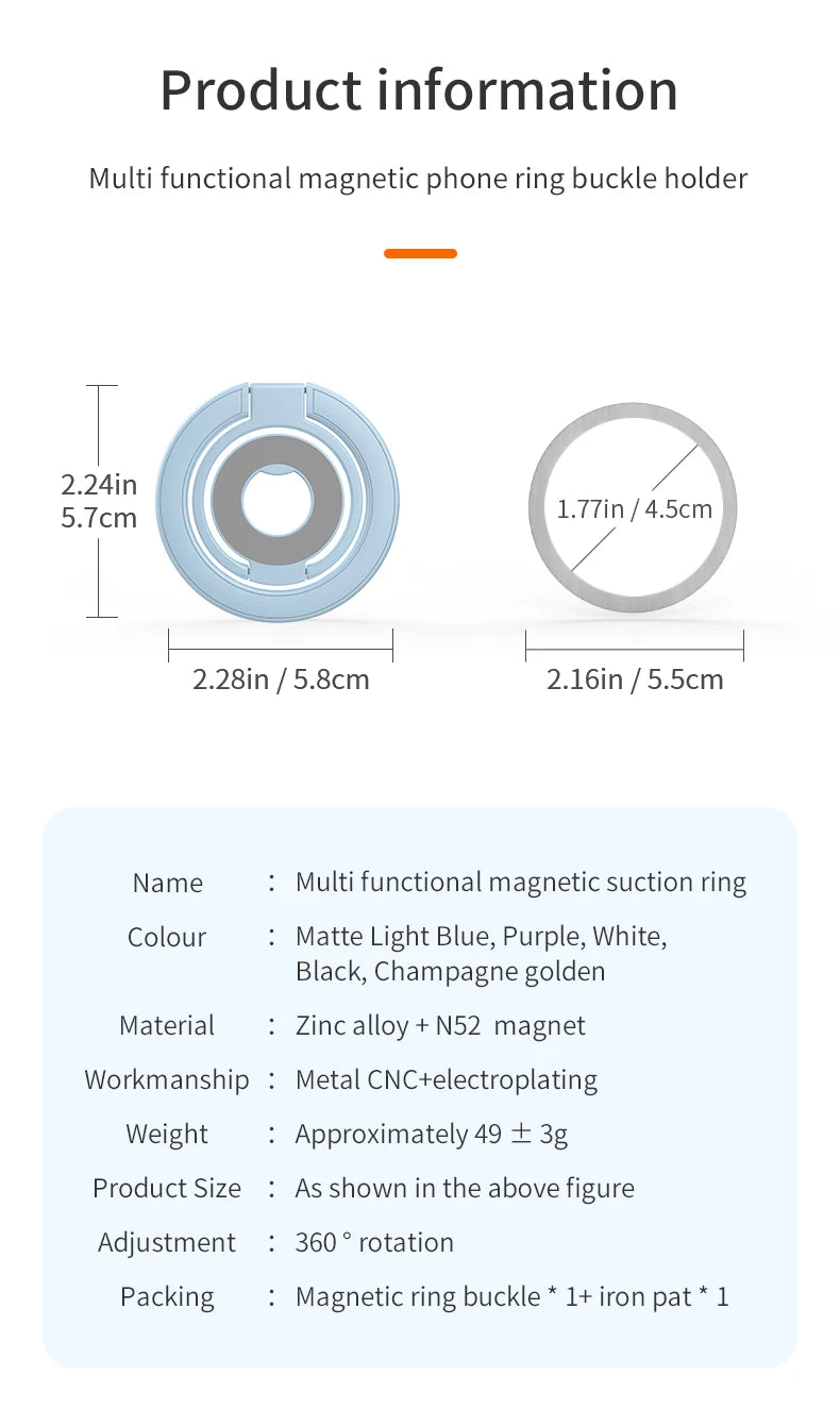 Universal Double Sided Magnetic Ring Phone Holder and Stand