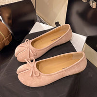 Fashion Suede Split Toe Women Bow Tabi Ballet Flats Spring Autumn Comfortable Walking Lazy Loafers Casual Girls Dance Shoes - Buy online at  Vibe In Cart.