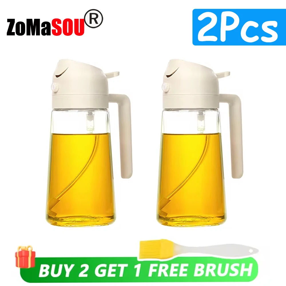 2-in-1 Plastic Oil Sprayer Pourer Bottle 500mL Set of 1-4
