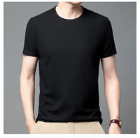Men's Short Sleeved Waffle Cotton Round Neck T-Shirt