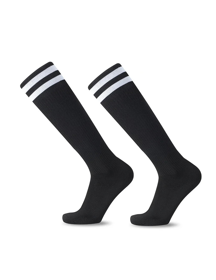 White Black Stripes Football Soccer Socks For Men Teenages Kids Boys Over the Calf Baseball Rugby Athletic Socks Women Girls - Buy online at  Vibe In Cart.