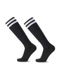 White Black Stripes Football Soccer Socks For Men Teenages Kids Boys Over the Calf Baseball Rugby Athletic Socks Women Girls - Buy online at  Vibe In Cart.