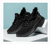 Men's Summer Striped Casual Sneakers Lace-Up Flat Heel Rubber Outsole