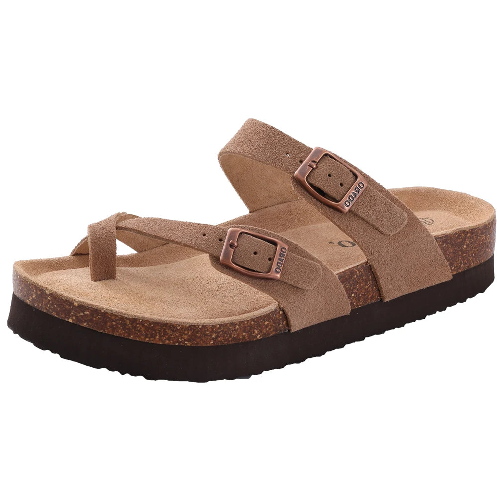 Men's Arch Support Slides Sandals With Adjustable Buckle