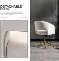 Velvet Office Desk Chair, Upholstered Home Office Desk Chairs with Adjustable Swivel Wheels, Ergonomic Office Chair - Buy online at  Vibe In Cart.