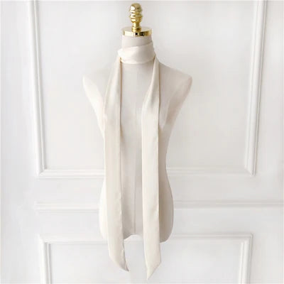 Women's Long Narrow Solid Color Polyester Scarf 190x5cm