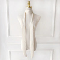Women's Long Narrow Solid Color Polyester Scarf 190x5cm