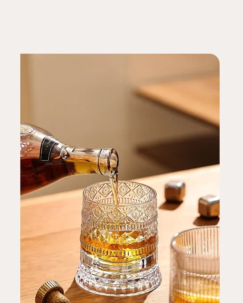 255 ML Whiskey Glass  Transparent Wine Glass Household Heat-resistant Rotatable Beer Cup Party Drinkware Foreign wine cup - Buy online at  Vibe In Cart.